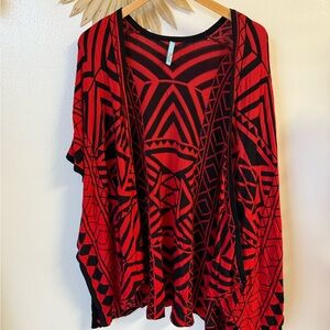 red black geometric tribal kimono cover | one size